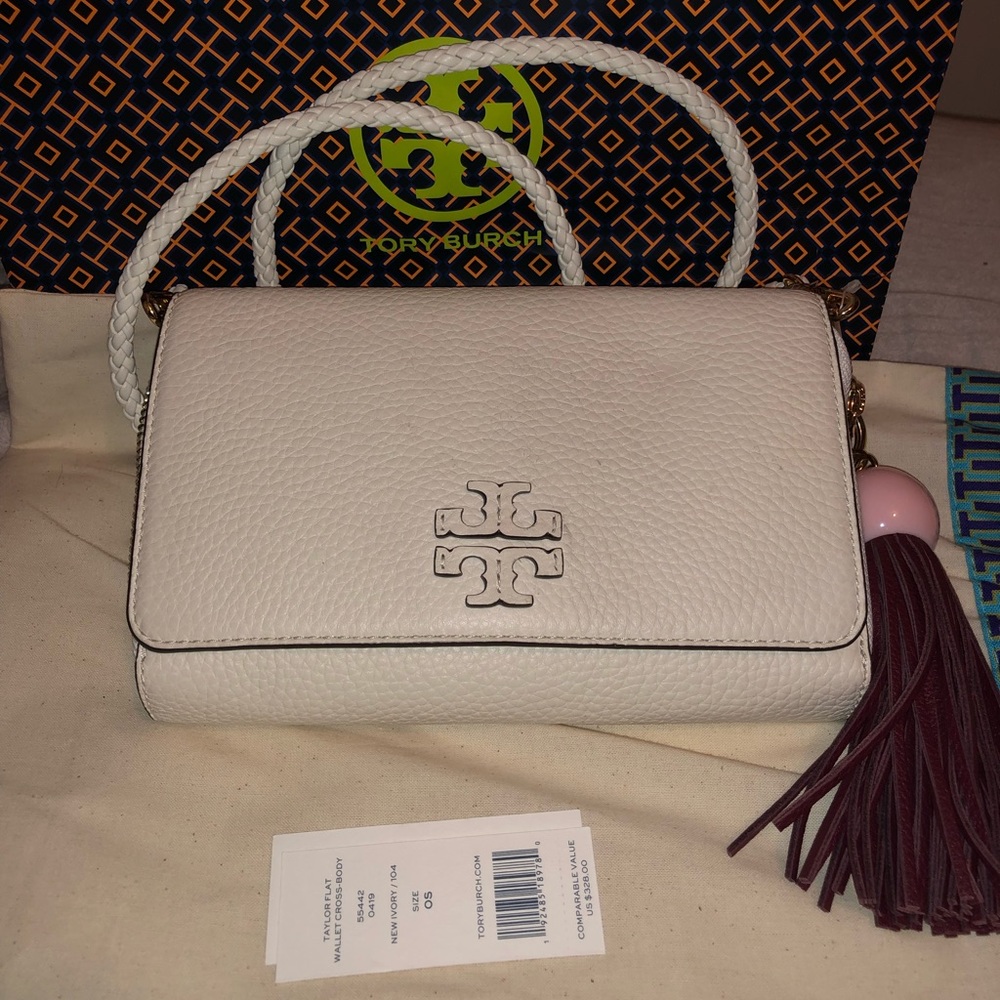 Tory Burch Taylor Flat Leather Crossbody Bag NWT